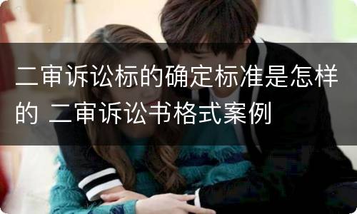 二审诉讼标的确定标准是怎样的 二审诉讼书格式案例