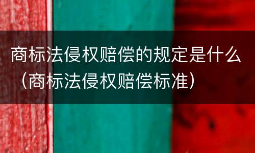 商标法侵权赔偿的规定是什么（商标法侵权赔偿标准）