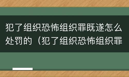 犯了组织恐怖组织罪既遂怎么处罚的（犯了组织恐怖组织罪既遂怎么处罚的案例）