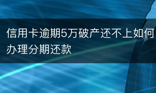 信用卡逾期5万破产还不上如何办理分期还款