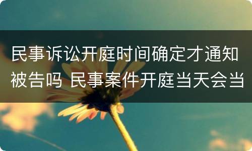 民事诉讼开庭时间确定才通知被告吗 民事案件开庭当天会当场宣布结果吗
