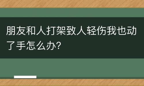 朋友和人打架致人轻伤我也动了手怎么办？