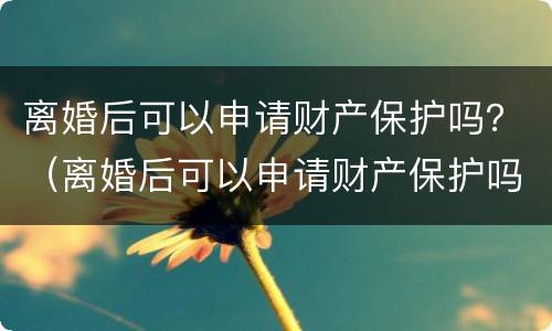 离婚后可以申请财产保护吗？（离婚后可以申请财产保护吗）