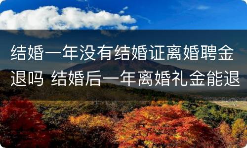 结婚一年没有结婚证离婚聘金退吗 结婚后一年离婚礼金能退吗