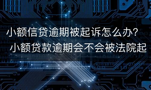 小额信贷逾期被起诉怎么办？ 小额贷款逾期会不会被法院起诉