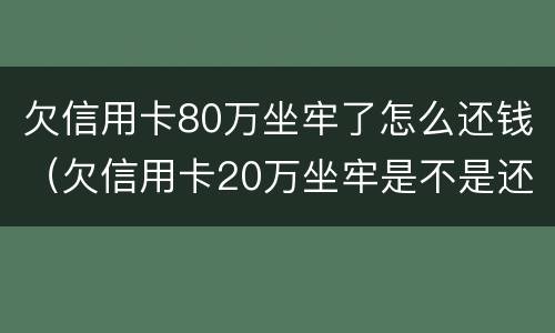 欠信用卡80万坐牢了怎么还钱（欠信用卡20万坐牢是不是还了就可以出来了）