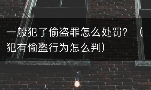 一般犯了偷盗罪怎么处罚？（犯有偷盗行为怎么判）