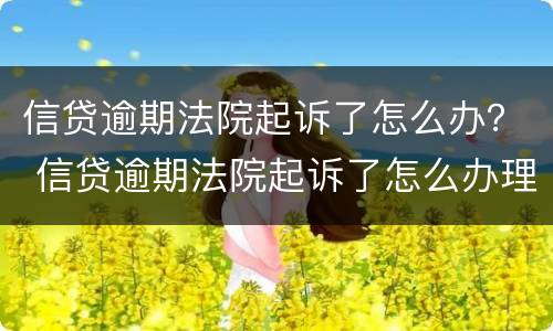 信贷逾期法院起诉了怎么办？ 信贷逾期法院起诉了怎么办理