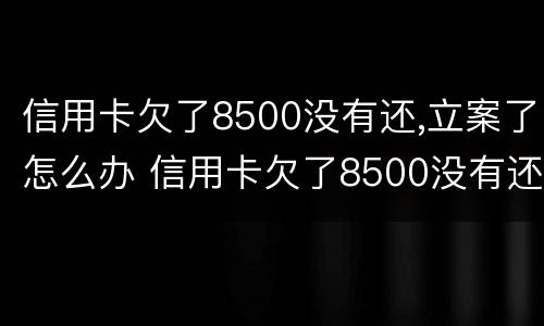 信用卡欠了8500没有还,立案了怎么办 信用卡欠了8500没有还,立案了怎么办呢