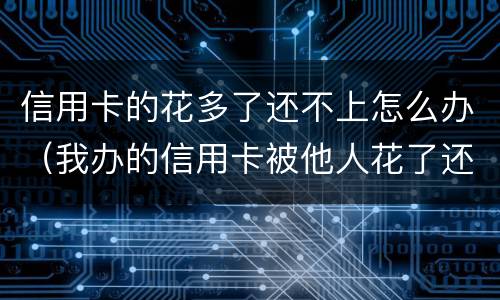 信用卡的花多了还不上怎么办（我办的信用卡被他人花了还不上怎么办）