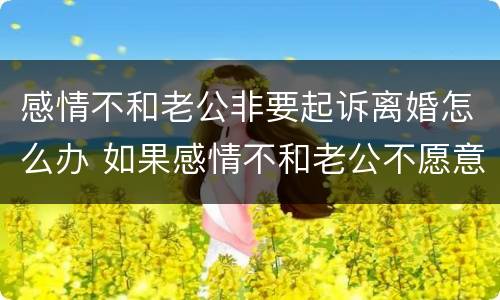 感情不和老公非要起诉离婚怎么办 如果感情不和老公不愿意离婚