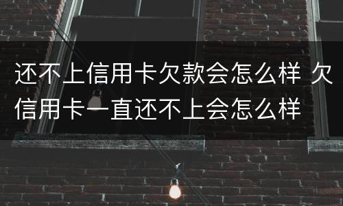 还不上信用卡欠款会怎么样 欠信用卡一直还不上会怎么样