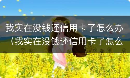 我实在没钱还信用卡了怎么办（我实在没钱还信用卡了怎么办啊）