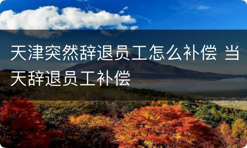 天津突然辞退员工怎么补偿 当天辞退员工补偿