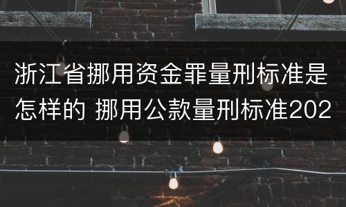 浙江省挪用资金罪量刑标准是怎样的 挪用公款量刑标准2020浙江省