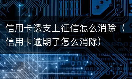 信用卡透支上征信怎么消除（信用卡逾期了怎么消除）