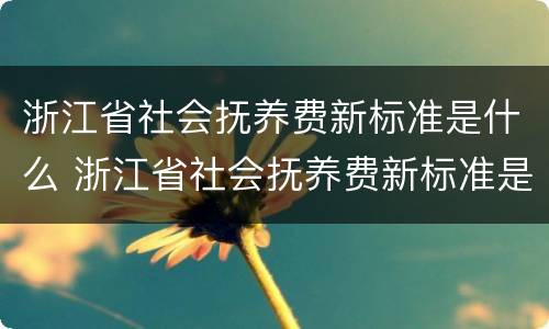 浙江省社会抚养费新标准是什么 浙江省社会抚养费新标准是什么呢