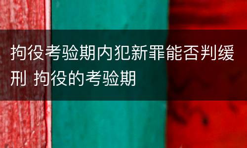 拘役考验期内犯新罪能否判缓刑 拘役的考验期