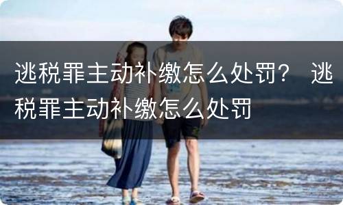 逃税罪主动补缴怎么处罚？ 逃税罪主动补缴怎么处罚