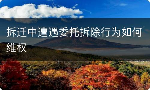 拆迁中遭遇委托拆除行为如何维权