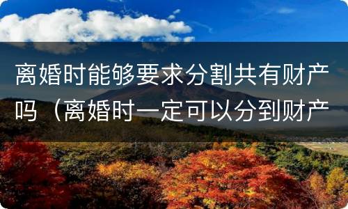 离婚时能够要求分割共有财产吗（离婚时一定可以分到财产吗）