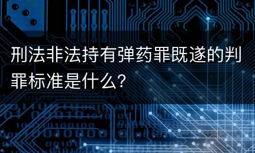 刑法非法持有弹药罪既遂的判罪标准是什么？