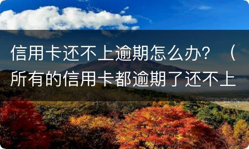 信用卡还不上逾期怎么办？（所有的信用卡都逾期了还不上,怎么办）