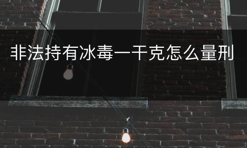 非法持有冰毒一干克怎么量刑