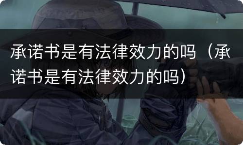 承诺书是有法律效力的吗（承诺书是有法律效力的吗）