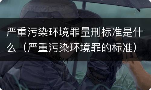 严重污染环境罪量刑标准是什么（严重污染环境罪的标准）