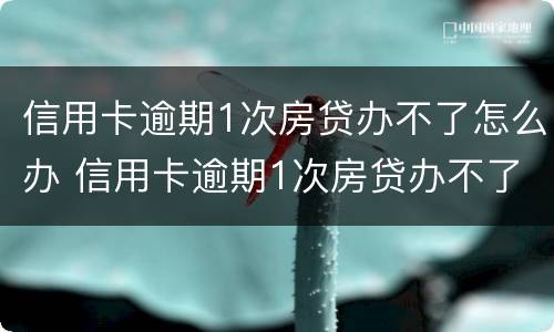 信用卡逾期1次房贷办不了怎么办 信用卡逾期1次房贷办不了怎么办呀