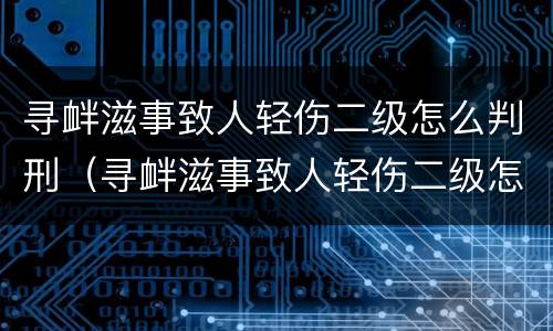 寻衅滋事致人轻伤二级怎么判刑（寻衅滋事致人轻伤二级怎么判刑的）