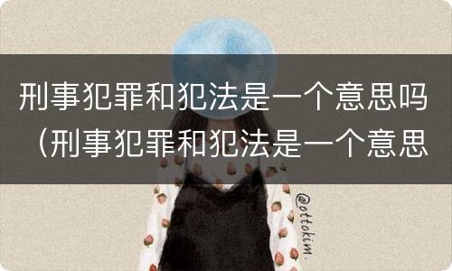 刑事犯罪和犯法是一个意思吗（刑事犯罪和犯法是一个意思吗）