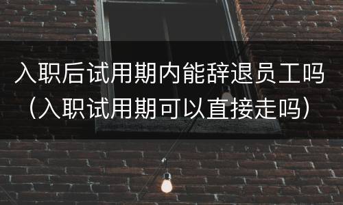 入职后试用期内能辞退员工吗（入职试用期可以直接走吗）