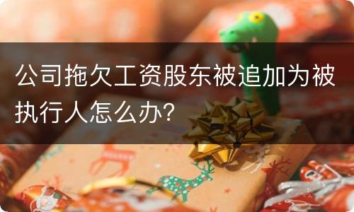 公司拖欠工资股东被追加为被执行人怎么办？