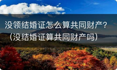 没领结婚证怎么算共同财产？（没结婚证算共同财产吗）