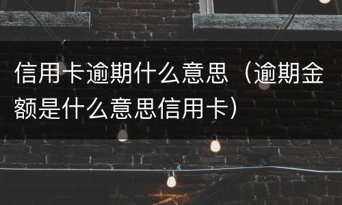 信用卡逾期什么意思（逾期金额是什么意思信用卡）