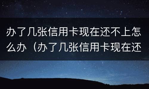 办了几张信用卡现在还不上怎么办（办了几张信用卡现在还不上怎么办呢）