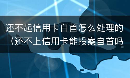 还不起信用卡自首怎么处理的（还不上信用卡能投案自首吗）