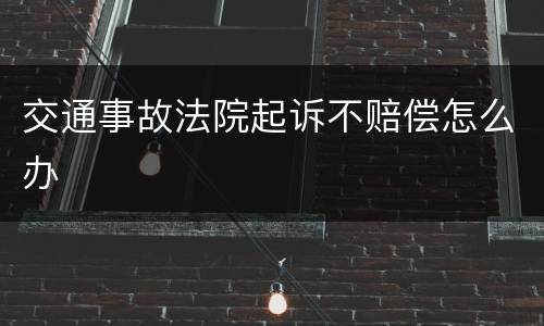 交通事故法院起诉不赔偿怎么办