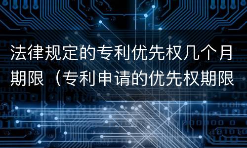 法律规定的专利优先权几个月期限（专利申请的优先权期限）