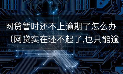 网贷暂时还不上逾期了怎么办（网贷实在还不起了,也只能逾期了）