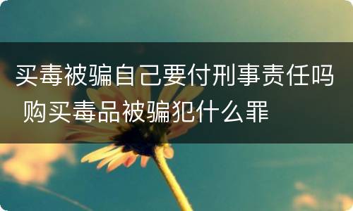 买毒被骗自己要付刑事责任吗 购买毒品被骗犯什么罪