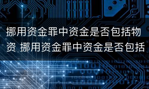 挪用资金罪中资金是否包括物资 挪用资金罪中资金是否包括物资损益
