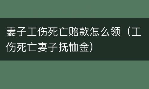 妻子工伤死亡赔款怎么领（工伤死亡妻子抚恤金）
