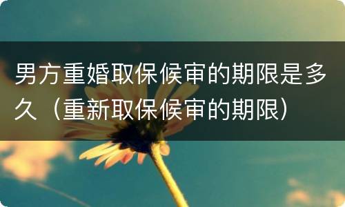 男方重婚取保候审的期限是多久（重新取保候审的期限）
