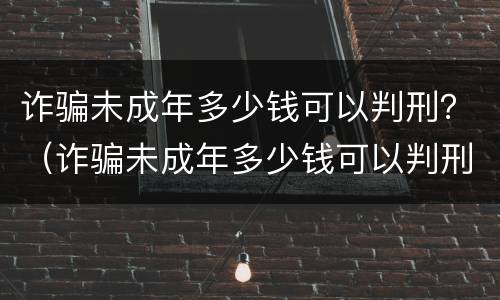 诈骗未成年多少钱可以判刑？（诈骗未成年多少钱可以判刑呢）
