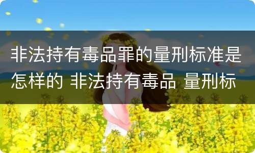 非法持有毒品罪的量刑标准是怎样的 非法持有毒品 量刑标准