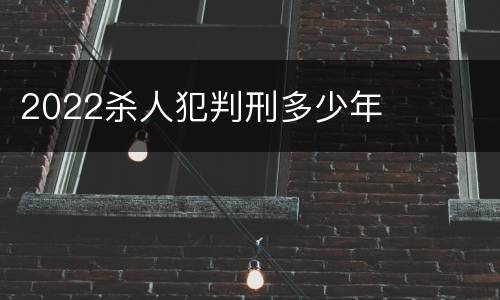 2022杀人犯判刑多少年