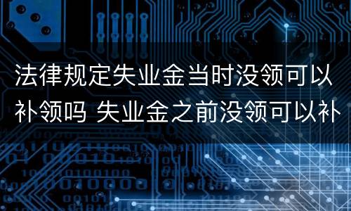 法律规定失业金当时没领可以补领吗 失业金之前没领可以补领吗